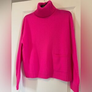 Vibrant Fuchsia Turtleneck Sweater